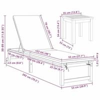 Ligstoel Bruin 202 x 53 x 89 cm Massief Acaciahout - thumbnail