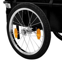 Fietstrailer/trekwagen 155x60x83 cm staal zwart - thumbnail