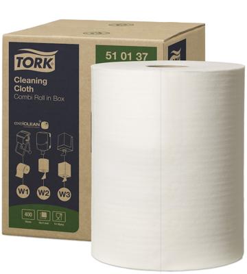 Tork Cleaning Combi rol reinigingsdoek - 1-laags - wit - 510137