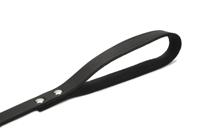 Hondenriem van leer 100cm x 20mm zwart - thumbnail