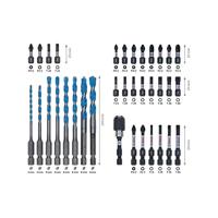 Bosch Accessories Bosch Power Tools 2608577147 Bitset 35-delig Plat, Kruiskop Pozidriv, Kruiskop Phillips, Binnen-zesrond (TX) Torsion zone - thumbnail