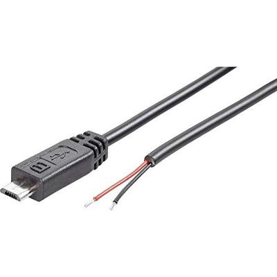 BKL Electronic 10080100 10080100 Kant-en-klaar vervaardigde micro-USB-B stekker met open kabeluiteinde Stekker, recht Micro-USB-B stekker 1 stuk(s)