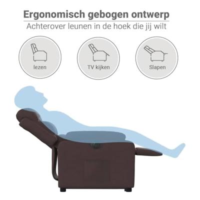 Sta-op-stoel elektrisch stof donkerbruin