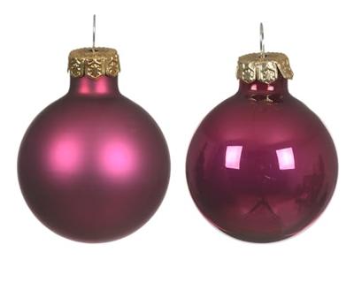Decoris kerstballen set glas 16st granaatappel 3,5cm