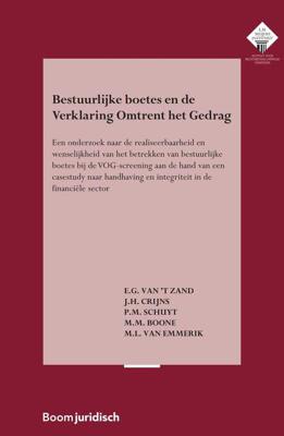 Bestuurlijke boetes en de Verklaring Omtrent het Gedrag - E.G. van 't Zand, J.H. Crijns, P.M. Schuyt, M.M. Boone, M.L. van Emmerik - ebook