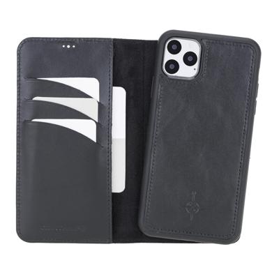 NorthLife iPhone 11 Pro Max - Leren Afneembare 2-in-1 bookcase telefoonhoes - Zwart NorthLife iPhone 11 Pro Max - Leren Afneembare 2-in-1 bookcase telefoonhoes - Zwart