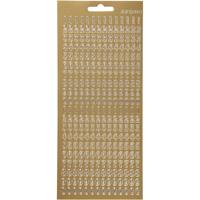 Creativ Company Stickers, cijfers, vel 10x23 cm, goud, 1 vel - thumbnail