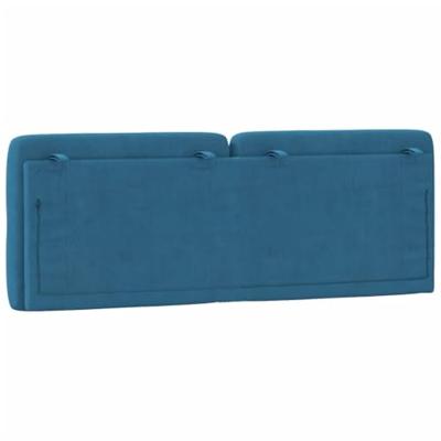 Hoofdbordkussen 120 cm fluweel blauw