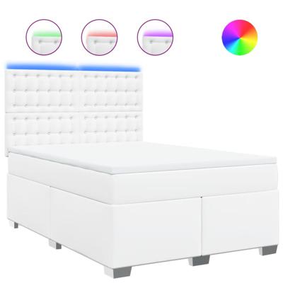 Boxspring met matras kunstleer wit 100x200 cm