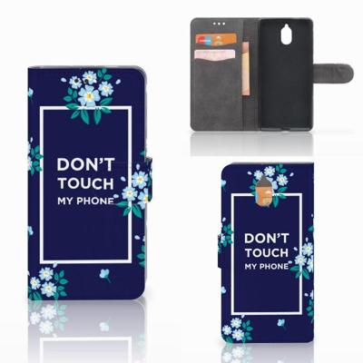 Nokia 3.1 (2018) Portemonnee Hoesje Flowers Blue DTMP Nokia 3.1 (2018) Portemonnee Hoesje Flowers Blue DTMP