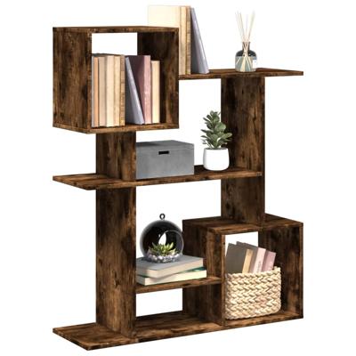 Boekenkast 92x29x188 cm bewerkt hout gerookt eikenkleurig