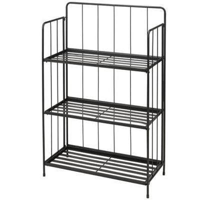 Plantenrek Metaal 3-laags Zwart 90cm
