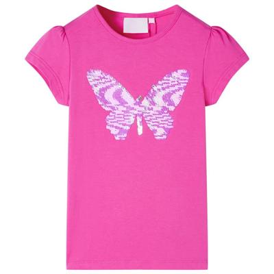 Kindershirt met kapmouwen 92 donkerroze Kindershirt met kapmouwen 92 donkerroze