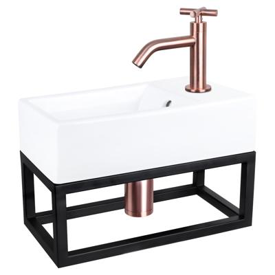 Differnz Differnz Force fonteinset keramiek - kraan kruis - met handdoekrek rood koper Differnz Differnz Force fonteinset keramiek - kraan kruis - met handdoekrek rood koper