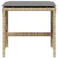Tuinkrukken 4 st kussens 41x41x36 cm poly rattan gemengd beige - thumbnail