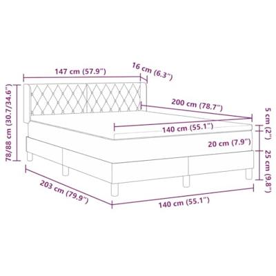 Boxspringbed met matras fluweel donkergrijs 140x200 cm