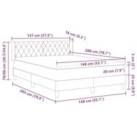 Boxspringbed met matras fluweel donkergrijs 140x200 cm - thumbnail
