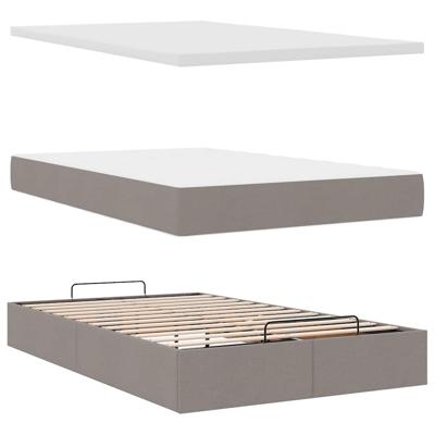 Ottoman bed met matras 90x190cm stof taupe