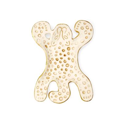 Decoratie schaaltje luipaard wit 13cm