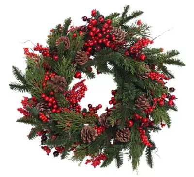 Kunstkerstkrans bes den cedar rood, 60 cm Buitengewoon de Boet - Buitengewoon de boet Kunstkerstkrans bes den cedar rood, 60 cm Buitengewoon de Boet - Buitengewoon de boet