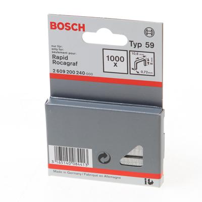 Bosch Accessories 2609200240 Nieten met fijn draad Type 59 1000 stuk(s) Afm. (l x b) 8 mm x 10.6 mm Bosch Accessories 2609200240 Nieten met fijn draad Type 59 1000 stuk(s) Afm. (l x b) 8 mm x 10.6 mm