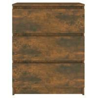 Dressoir 60x35x76 cm bewerkt hout gerookt eikenkleurig - thumbnail