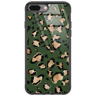 iPhone 8 Plus/7 Plus glazen hardcase - Luipaard groen iPhone 8 Plus/7 Plus glazen hardcase - Luipaard groen