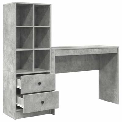 Bureau met lade 2 pcs Beton Grijs