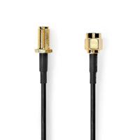 Nedis Antennekabel | SMA Male | SMA Female | Verguld | 50 Ohm | Enkelvoudig Afgeschermd | 2.00 m | Rond | PVC | Zwart | Label - CSGL02010BK20 - thumbnail