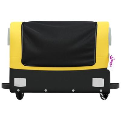 VidaXL Fietstrailer 30 kg ijzer zwart en geel