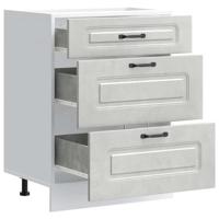 Keuken onderkast Kalmar bewerkt hout betongrijs - thumbnail