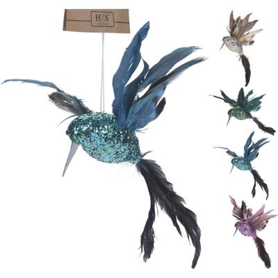 5 stuks! Vogel hangdeco 23 cm 4 assorti Nampook - Nampook