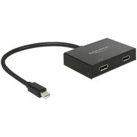 Delock 87695 DisplayPort-splitter Met metalen behuizing, Met ingebouwde converter Zwart - thumbnail
