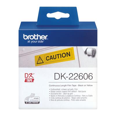 Brother DK-22606 Rol met etiketten 62 mm x 15.24 m Folie Geel 1 stuk(s) Permanent hechtend DK22606 Universele etiketten Brother DK-22606 Rol met etiketten 62 mm x 15.24 m Folie Geel 1 stuk(s) Permanent hechtend DK22606 Universele etiketten