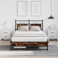 Bedframe zonder matras hout gerookt eikenkleurig 120x200 cm - thumbnail