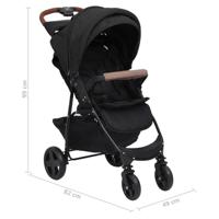 VidaXL Kinderwagen 2-in-1 staal antracietkleurig - thumbnail