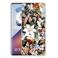 TPU Case voor Motorola Edge 30 Fusion Dark Flowers - thumbnail