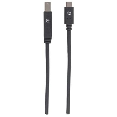 Manhattan 354998 2m USB C USB B Mannelijk Mannelijk Zwart USB-kabel