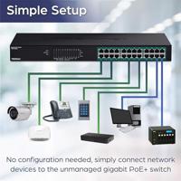 TRENDnet TPE-TG240G 24-poorts Gigabit PoE + -schakelaar, 24 x Gigabit PoE + poorten, 370 W stroombudget, ethernet-netwerkschakelaar, metaal - thumbnail