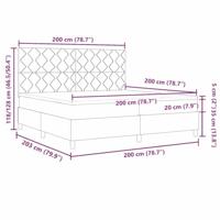 Boxspring bed met matras Donkergrijs 200 x 200 cm Fluweel - thumbnail