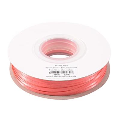 Vaessen Creative • satijn lint 3mmx100m pastel rood