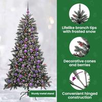 Kunstkerstboom met 300 LED Groen 180 cm PVC en Plastic en Staal - thumbnail