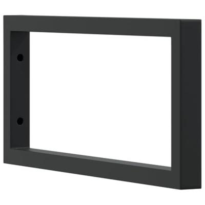 Wandbeugels voor wasbak 2 st rechthoekig staal zwart