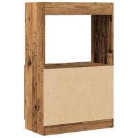 Hoge kast 63x33x100 cm bewerkt hout oud houtkleurig - thumbnail