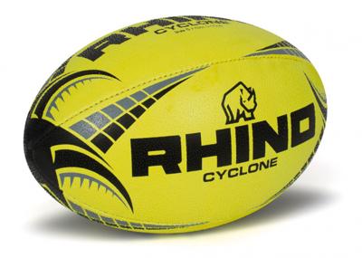 Rhino rugbybal Cyclone junior rubber/polyester geel
