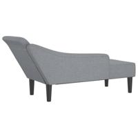 Chaise longue met kussens stof lichtgrijs - thumbnail