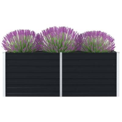 VidaXL Plantenbak verhoogd 160x80x45 cm gegalvaniseerd staal antraciet VidaXL Plantenbak verhoogd 160x80x45 cm gegalvaniseerd staal antraciet
