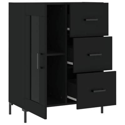 Dressoir 69,5x34x90 cm bewerkt hout zwart Dressoir 69,5x34x90 cm bewerkt hout zwart