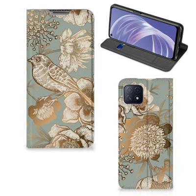Smart Cover voor OPPO A73 5G Vintage Bird Flowers Smart Cover voor OPPO A73 5G Vintage Bird Flowers