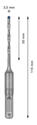Bosch Accessoires Expert SDS plus-7X hamerboor 3,5 x 50 x 115 mm - 1 stuk(s) - 2608900055 Bosch Accessoires Expert SDS plus-7X hamerboor 3,5 x 50 x 115 mm - 1 stuk(s) - 2608900055